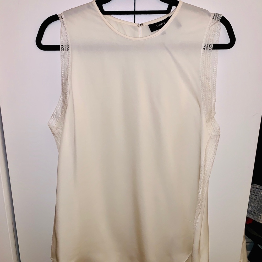 NWOT Theory Silk Lace Bringan Blouse